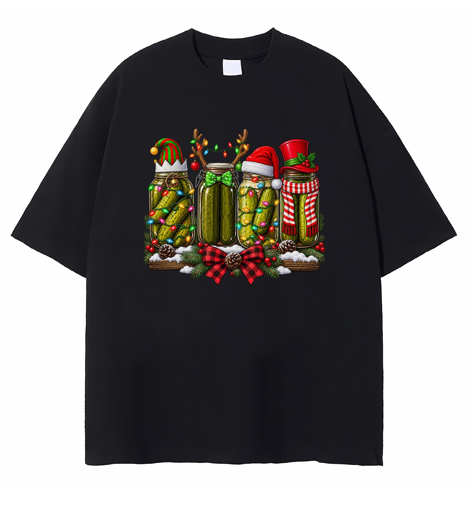 Christmas Pickle T-shirt Funny Vintage Pickle Holiday Graphic Retro Xmas Gift For Pickle Lovers