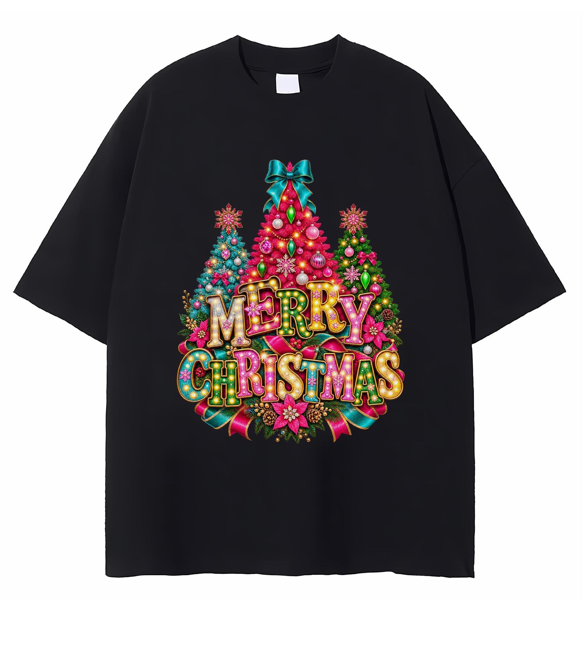 Merry Christmas T-shirt For Women Festive Holiday Graphic Christmas Celebration Outfit And Seasonal Gift